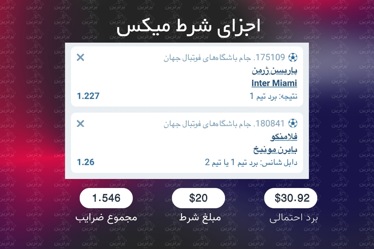اجزای فرم شرط میکس